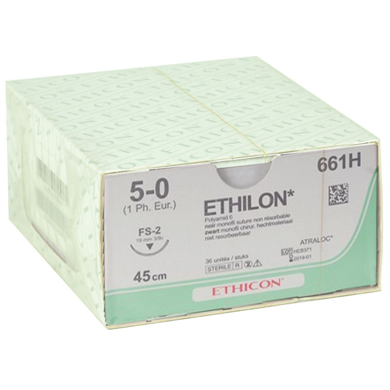 SUTURA MONOFILAMENTO ETHICON ETHILON calibro 5/0 ago 19 mm