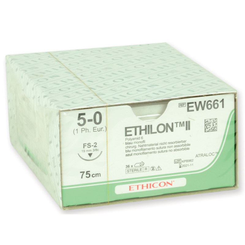 SUTURA MONOFILAMENTO ETHICON ETHILON calibro 5/0 ago 19 mm