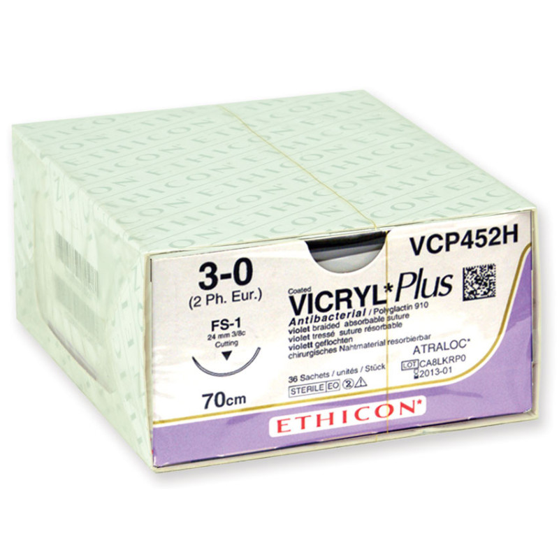 SUTURA ASSORBIBILE ETHICON VICRYL PLUS calibro 3/0 24 mm